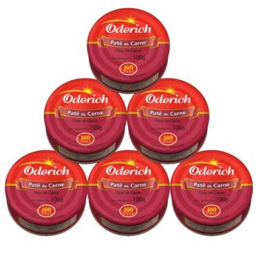 Imagem de Kit 6 Pate De Carne Oderich Enlatado 100g