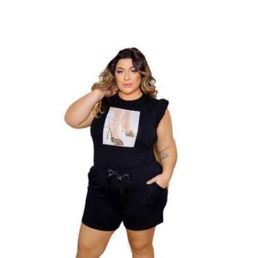 Imagem de PLus Size Midi Size Conjunto short Cropped e cinto da Drapa Plus CT - 
