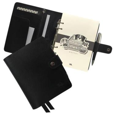 Imagem de Agenda Meu Pet 194-R Personalizada Raffai Couros, Preto