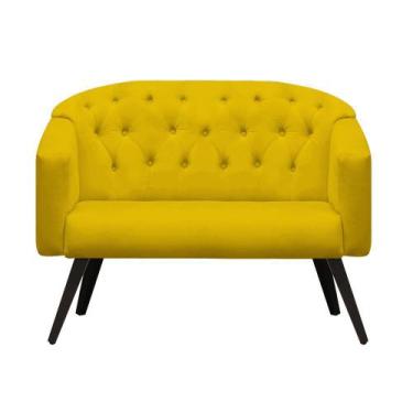 Imagem de Namoradeira Decorativa Estrela Retrô Suede Amarelo - Casa & Estofados 