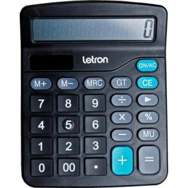 Imagem de Calculadora de Mesa 12 Dígitos Preta Neo Solar - Leonora