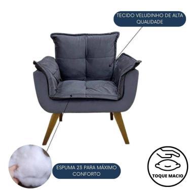 Imagem de Poltrona Pes em Madeira Moderna Para Sala Quarto Escritorio