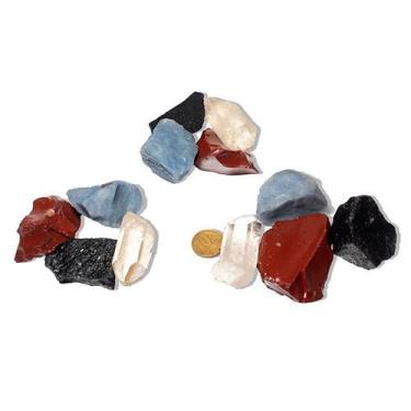 Imagem de 10 Kit Pedra Bruta Natural 4 Elementos Terra Fogo Ar e Água - Cristais