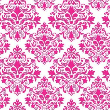 Imagem de Papel de Parede Autocolante Vinil Arabesco Mix Rosa E Branco - Decora 