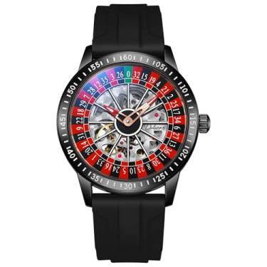 Imagem de Relógio de pulso masculino com esqueleto mecânico automático, à prova d'água, vazado, à prova d'água, pulseira de aço inoxidável, corda automática, roleta, roleta, negócios, casual, relógio de pulso