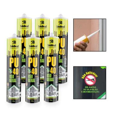 Imagem de Kit 6 Cola Adesiva Selante PU40 Poliuretano Uso Geral Branco - SelaBra
