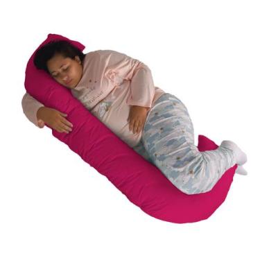 Imagem de Travesseiro Gigante Multiuso Unissex Formato C Happy Line, Fúcsia