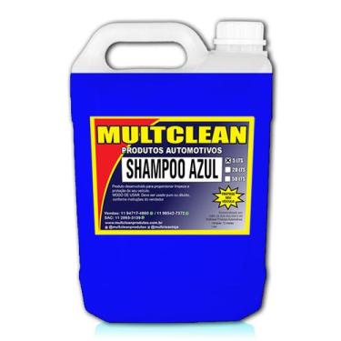 Imagem de Shampoo Com Cera Automotivo Ducha Azul Lavar Carro 5 Litros - Multclea