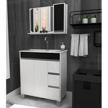 Imagem de Gabinete / Armario Para Banheiro Fit Style 80 Ébano - Gabinetto