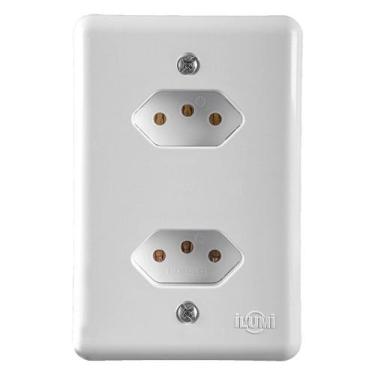 Imagem de Conjunto 2 Tomadas 2P+T 10A 250V Separadas Monobloco Stylus Ilumi