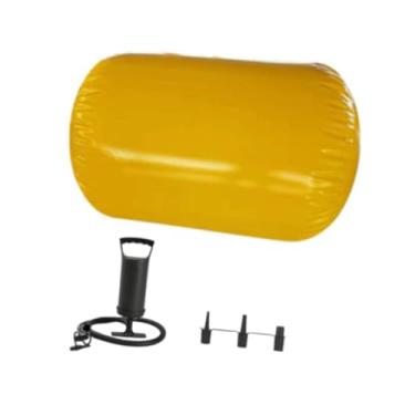 Imagem de oshhni Esteira de ginástica inflável, barril de ar para ginástica, mulheres, costas, treinamento, rolo de ginástica para coordenação corporal, Amarelo