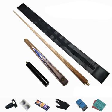 Imagem de Taco de sinuca de madeira de freixo de 147 cm, taco de sinuca, taco de sinuca profissional para esportes de mesa de sinuca, bar de bilhar de madeira (D taco de sinuca + bolsa, 10 mm)