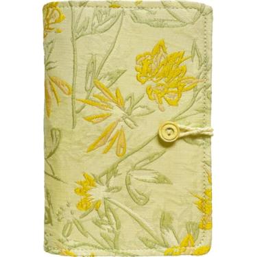 Imagem de ipoul Caderno recarregável com bordado de flores, fichário A6, 6 anéis, caderno pequeno recarregável, caderno de esboços, diário de viagem para mulheres, presentes para meninas adolescentes, sino