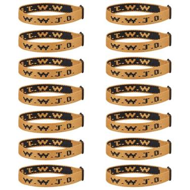 Imagem de 14 pulseiras cristãs WWJD para mulheres e homens, pulseiras WWJD em massa presentes cristãos Jesus pulseiras ajustáveis - What Would Jesus Do, Fibra de poliéster, Sem Pedra Preciosa