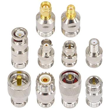 Imagem de Kit de adaptador Kaunosta N macho conector N fêmea tipo N fêmea para SMA F UHF BNC macho fêmea BNC SMA Jack para N RF adaptador coaxial conversor de rádio antena WiFi para externo 10 peças