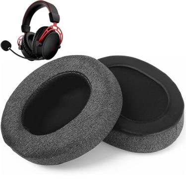 Imagem de DowiTech Almofadas de substituição respiráveis e duráveis compatíveis com HyperX Cloud Alpha Headset Ear Pads com tecido profissional e espuma viscoelástica