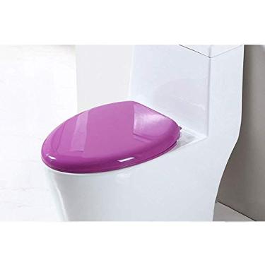 Imagem de Assento de vaso sanitário universal, tampa de vaso sanitário ultra resistente montada na parte superior com dois kits de montagem, roxo-43 * 36cm
