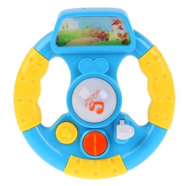 Imagem de Brinquedo Musical Interativo para Bebês, Volante com Luzes e Sons, Azul e Amarelo, 17 cm x 16 cm x 6,5 cm