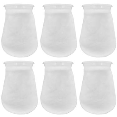 Imagem de 6 peças de meias de filtro de anel de 10 cm de 200 mícrons, meias de feltro de aquário, sacos de filtro de aquário para aquários de água doce e salgada, meias de filtro de reservatório, uso em lagoas
