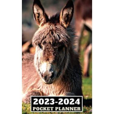 Imagem de 2023-2024 Donkeys Pocket planner: 2 Year Small Pocket Appointment agenda Purse Size 4x6.5 |2 Year Monthly Planner With Donkeys Calendar For Purse| 24 ... 2024| Password Keeper and Address Book