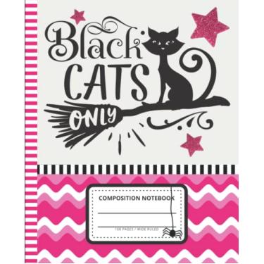 Imagem de Pink Halloween Composition Notebook Wide Ruled: 7.5 x 9.25 Blank Paper / 108 Pages/Stationery Gift for Note Taking - Writing - Doodles/Funny Black ... Quote - Fun Holiday Decor Art Theme Cover