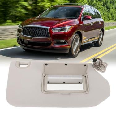 Imagem de Substituição viseira de sol do lado esquerdo do motorista, resistente e longa vida útil de substituição com espelho, viseira solar para QX60 2013‑2018 Left Hand Drive JX35 2012‑2013 R52