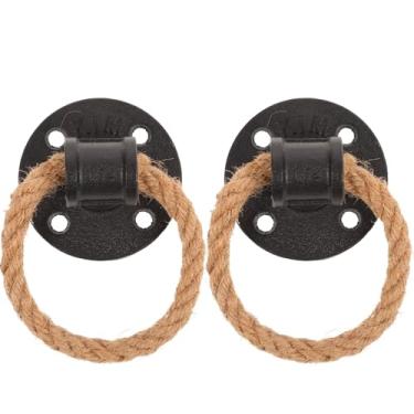 Imagem de 2 maçanetas de porta de celeiro pretas maçanetas de corda de rústicas ferragens de armário de queda puxador de gaveta puxadores antigos para armário guarda-roupa móveis