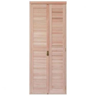 Imagem de Porta de Madeira Camarão 213x74cm com Venezianas e Marco Batente 14cm 