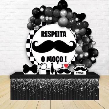 Imagem de kit festa painel redondoDecoração Respeita o Moço - Bigode 1,50 Diâmet
