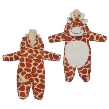 Imagem de Macacão Bebê Divertido Ferrugem Inverno Pelúcia Girafa - Upi Ulli, RN