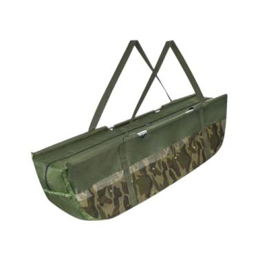 Imagem de oshhni Bolsa de peixes em forma de barco pescando com grande capacidade de pescador prático com zíper portátil rolamento de carga forte dobrável