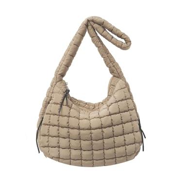 Imagem de bolsa acolchoada puffy para mulheres bolsas de viagem bolsa de nuvem feminina puffer hobo moderna bolsa Y102khaki