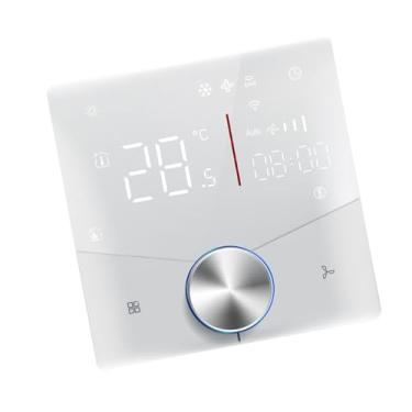 Imagem de Termostato, Controle de Economia de Energia, Botão de LED de 2 Cores, Design Fino de 12,4 Mm, Oito Efeitos de Iluminação, Modo de Natal, Teclas de Toque Grandes para Energia