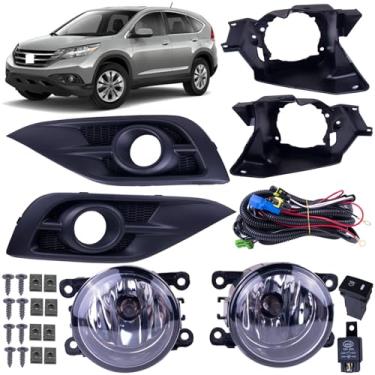 Imagem de Prefer Warehouse Um conjunto de lâmpadas de farol de neblina + capas + interruptor + suportes + fiação compatível com Honda CRV CR-V (4 gerações) 2012-2014 substitui 33966T0AA00 33961T0AA00