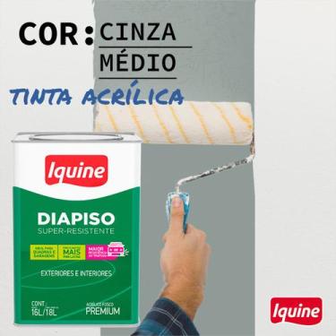 Imagem de Tinta Piso Diapiso Acrílica Acetinada Externa 18l Iquine Cores, Cinza 
