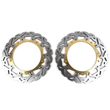 Imagem de 1 par de discos de freio dianteiros flutuantes compatíveis com BMW F800GT ABS 2013-2020, F800R 2009-2020, F800S 2006-2010, F800ST 2006-2015, F850R 04-07, R850RT ABS integral 01-04 , Peças de