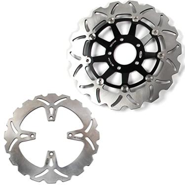 Imagem de Discos de freio dianteiros e traseiros flutuantes para Suzuki GS500F 2004-2007, acessórios de substituição de motocicleta pretos