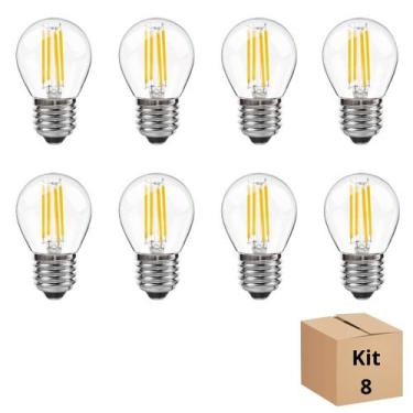 Imagem de Kit 8 Lâmpada Filamento Led G45 4w 2700k Branco Neutro Bivol - inovart