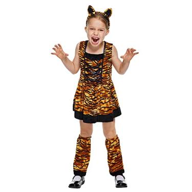 Imagem de EraSpooky Fantasia infantil de tigre pequeno fantasia de animal de Halloween para meninas, Tigre feminino, G