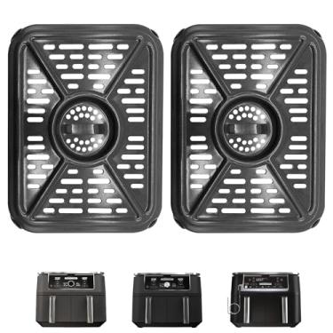 Imagem de GCQ Frigideira Air Fryer Grill Pan para Ninja Foodi DZ401 DZ550 10 litros DualZone XL 2 cestos Fritadeira a ar, Substituição Air Fryer Placa Crisper Plate Grill Acessórios para Bandeja, Lavável na