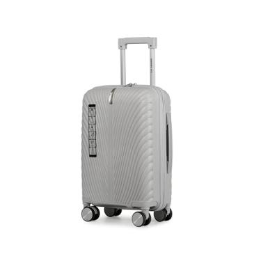 Imagem de ALLABARD Mala de Bordo 8kg Padrão ANAC em PP Rígido Anti Arranhão com Ziper Duplo Antifurto Cadeado com Senha e Rodinhas Duplas Removíveis 360 Dakar 18 (Cinza)