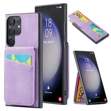 Imagem de Capa de couro PU com suporte para Samsung Galaxy A13 14 15 22 23 24 25 33 34 35 51 52 53 54 55 71 72 73 Capa tipo carteira, roxa, para Samsung A25