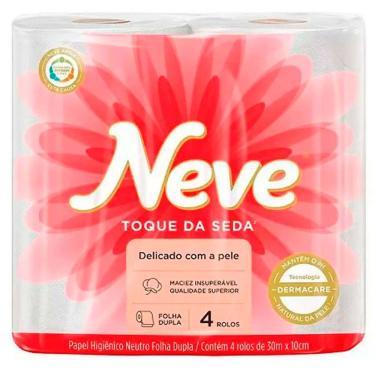 Imagem de Papel Higiênico Folha Dupla 30m com 4 Rolos Neve