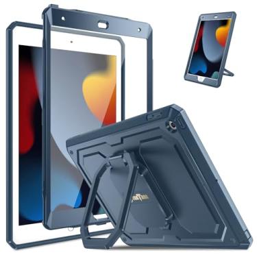 Imagem de Fintie Capa para iPad 9ª/8ª/7ª geração (2021/2020/2019) 10,2 polegadas - [Anel mágico Tuatara] Suporte giratório de 360 graus à prova de choque, capa robusta com protetor de tela, azul marinho