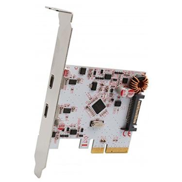 Imagem de Syba Placa controladora de expansão USB-C 3.1 Geração 2 SuperSpeed 10Gbps Tipo-C PCIe Placa ASMedia Chipset Branco - SD-PEX20200