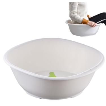 Imagem de Sitz Bath para hemorroidas, banheira de assento, kit de banho sentado para mulheres e homens, área de estar mais ampla, tigela mais profunda (branco)