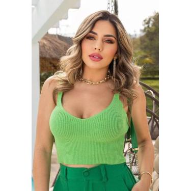 Imagem de Cropped Tricot Modal Liso Em V - Vitrine Outlet, Preto, U