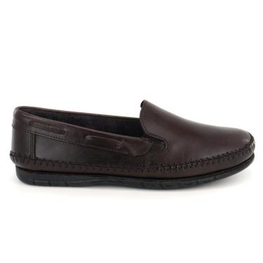 Imagem de Sapatilha Mocassim Masculino Leve Macio Couro Marrom Casual Granado