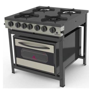 Imagem de Fogão Industrial 4 Bocas Gourmet PRGE-402 c/ forno Preto - Progas