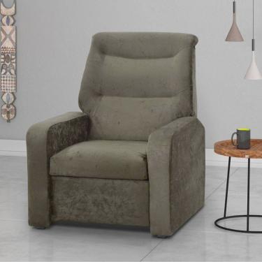 Imagem de Poltrona Reclinável Classic Suede Marrom Matrix - Móveis Leartam